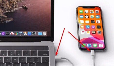 connect iphone and macbook through cable