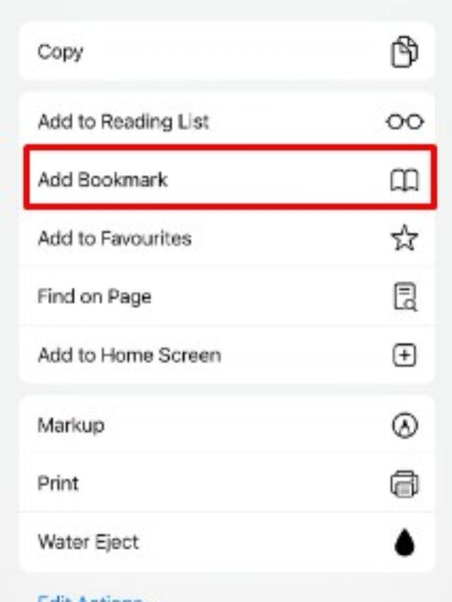 how to bookmark a website on iphone