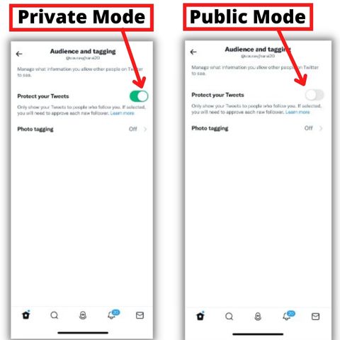 twitter Private and public