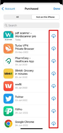 deleted app list on app store