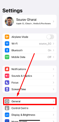 general setting on iphone